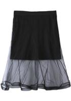 Romwe With Organza Peplum Hem Skirt