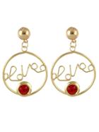 Romwe Red Love Earrings For Women Accessories