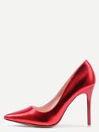 Romwe Red Pointed Toe Stiletto Heels