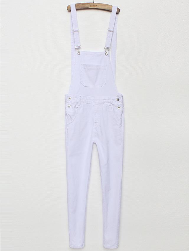 Romwe Strap With Pockets Denim Jumpsuit