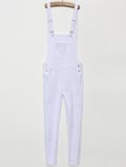 Romwe Strap With Pockets Denim Jumpsuit