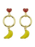 Romwe Banana Heart Shaped Exquisite Fashion Earrings