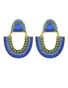 Romwe Blue Bead Dangle Earrings