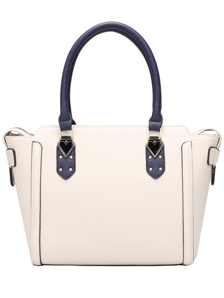 Romwe White Contrast Strap Pu Bag