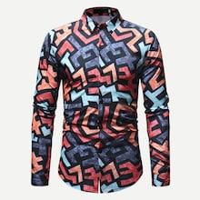 Romwe Men Geo Print Shirt