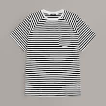 Romwe Guys Pocket Patched Raglan Sleeve Striped Tee