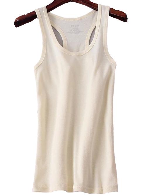 Romwe Y-back Pale Yellow Tank Top