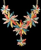Romwe Multicolor Glaze Flower Necklace
