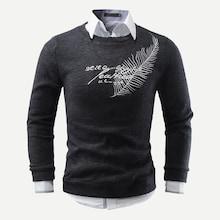 Romwe Men Embroidery Detail Sweater