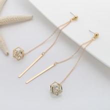 Romwe Crystal Pendant String Earrings 1pair