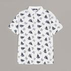 Romwe Guys Allover Jungle Print Polo Shirt