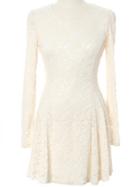 Romwe White Lace Sexy Skater Dress