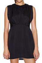 Romwe Doll Collar Lace Back Slim Black Dress