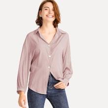 Romwe Single Breasted Solid Blouse