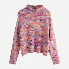 Romwe Space Dye Drop Shoulder Jumper