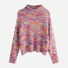 Romwe Space Dye Drop Shoulder Jumper