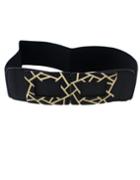 Romwe Black Elastic  Hollow Out Belts