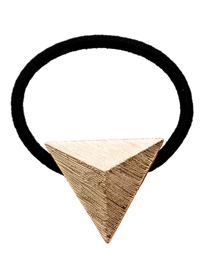 Romwe Matte Gold Metal Triangle Vintage Hair Tie