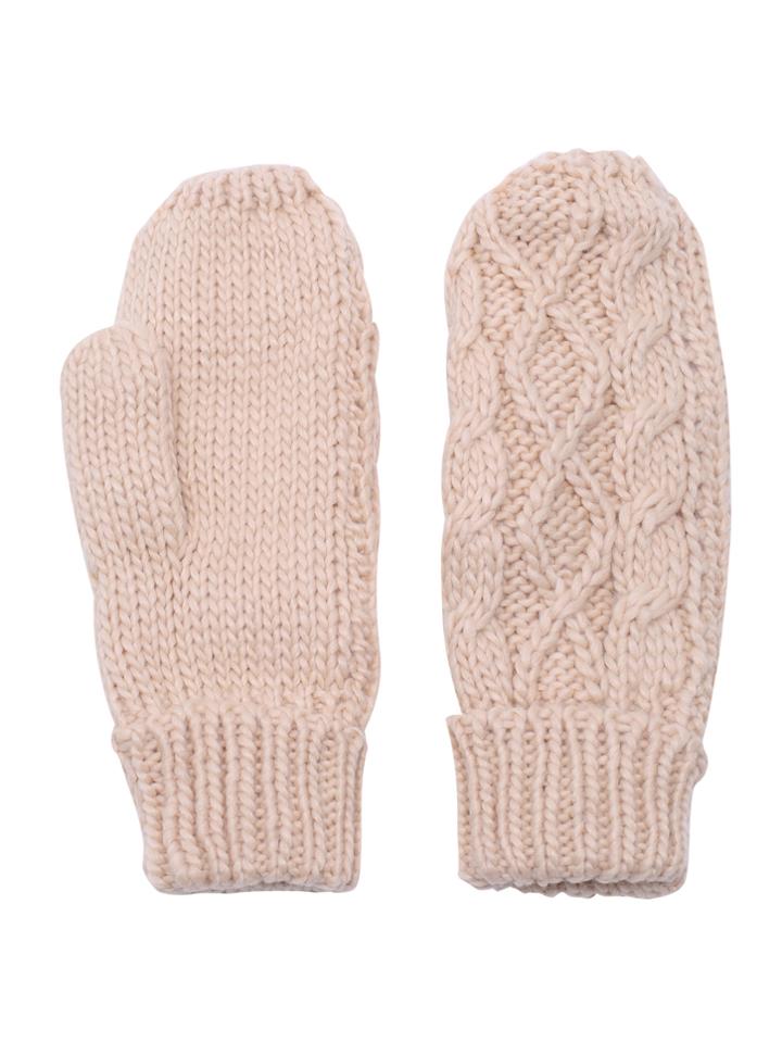 Romwe Beige Cable Knit Gloves