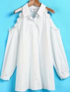 Romwe Off-shoulder Lace Blouse