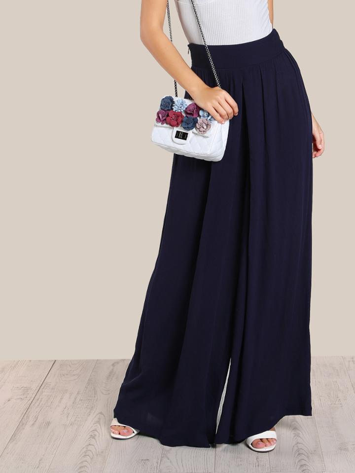 Romwe High Rise Super Wide Leg Pants