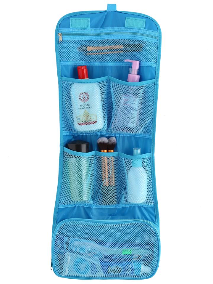 Romwe Blue Layered Wash Bag