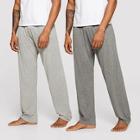 Romwe 2pcs Solid Drawstring Waist Sleep Pants