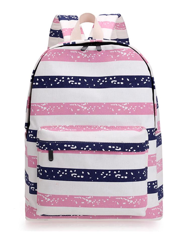 Romwe Contrast Striped Space Print Backpack