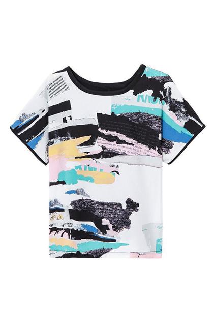 Romwe Romwe Scrawl Print White T-shirt