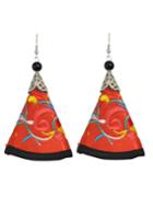 Romwe Red Artificial Triangle Pendant New Model Earrings