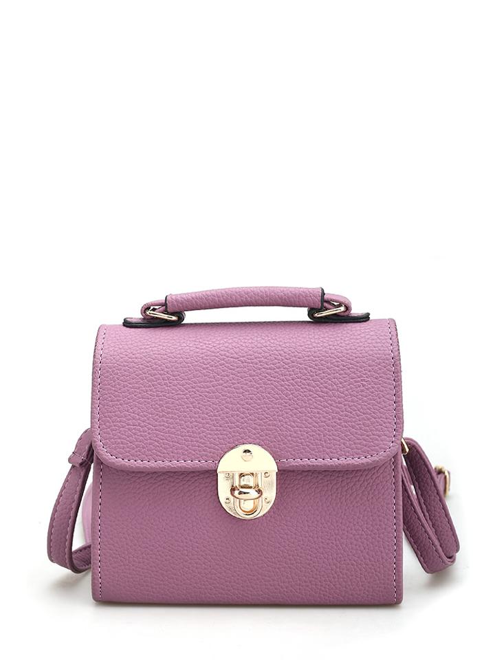 Romwe Metal Lock Flap Bag