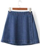 Romwe Denim A-line Skirt