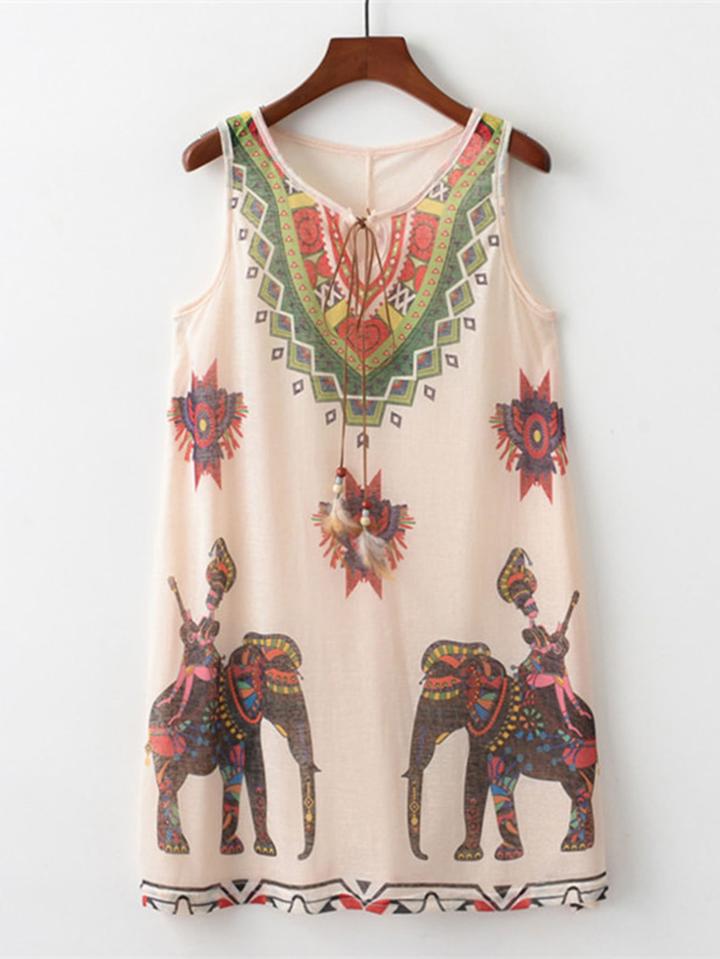 Romwe Tribal Print Longline Top