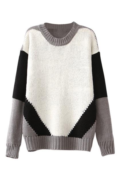 Romwe Color Block Asymmetric Jumper