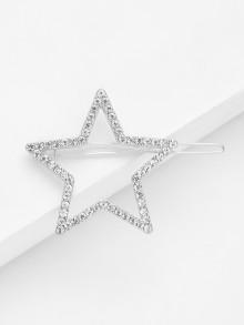 Romwe Star Shaped Rhinestone Hair Clip