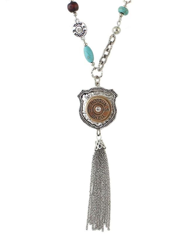 Romwe Silver Plated Tassel Pendant Necklace
