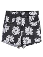 Romwe Floral Pockets Straight Shorts