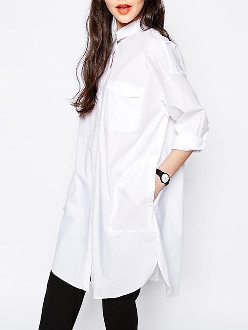 Romwe Boyfrined Shirt Dress With Pocket