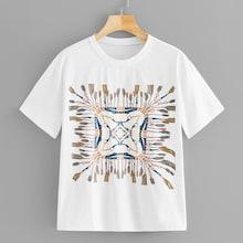 Romwe Scarf Print Tee