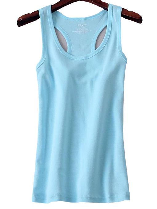 Romwe Y-back Pale Blue Tank Top