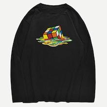 Romwe Men Magic Cube Print Tee