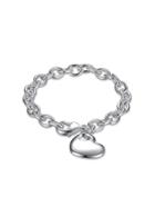 Romwe Heart Pendant Link Bracelet