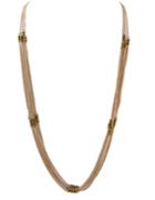 Romwe Gold Plated Multilayers Long Chain Necklace