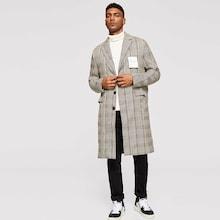 Romwe Guys Button Front Plaid Coat