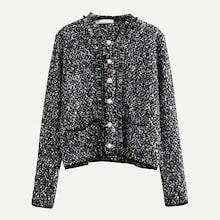 Romwe Single-breasted Space Dye Sweater Coat