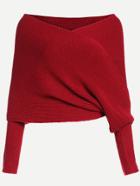 Romwe Bardot Neckline Cross Wrap Sweater