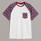 Romwe Guys Raglan Sleeve Pocket Front Geo Tee