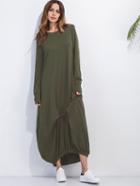 Romwe Elastic Hem Shift Maxi Dress