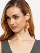 Romwe Golden Geometric Drop Earrings
