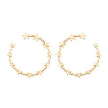 Romwe Star Decorated Hoop Earrings